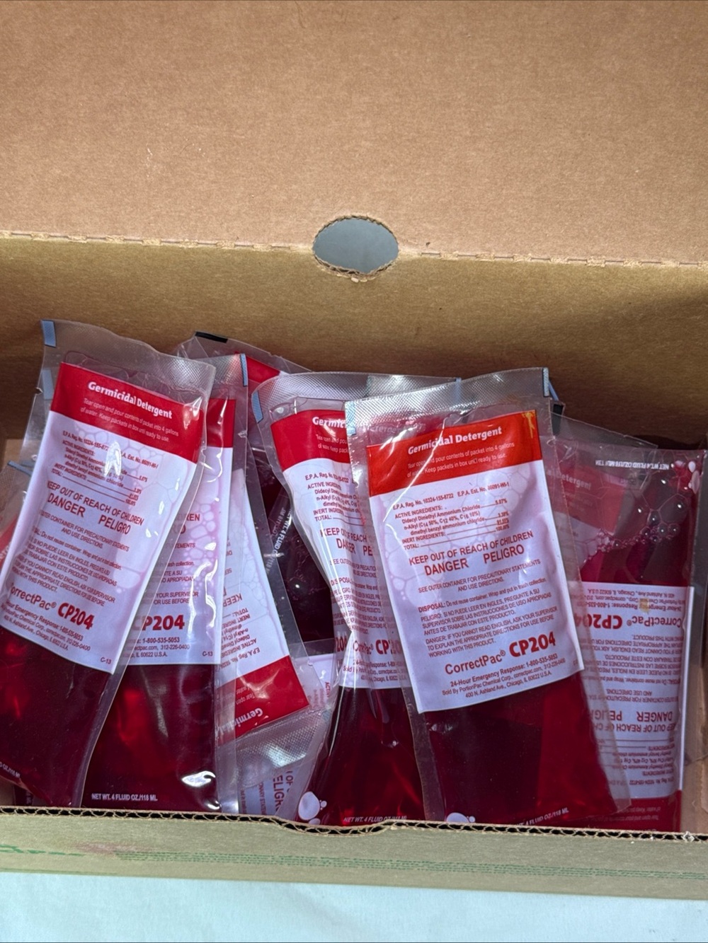 CorrectPac CP204 Germicidal Detergent Pouches - Red